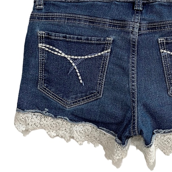 NWOT Girls Jordache Crochet Trim Denim Jean Shorts - Picture 9 of 16